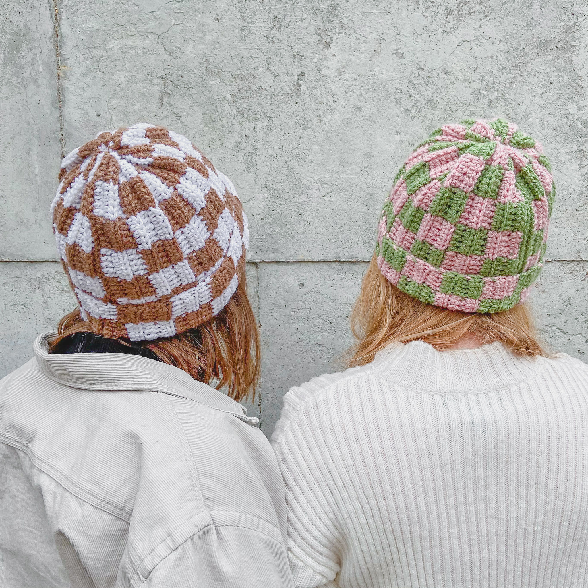 crochet checkered hat pattern