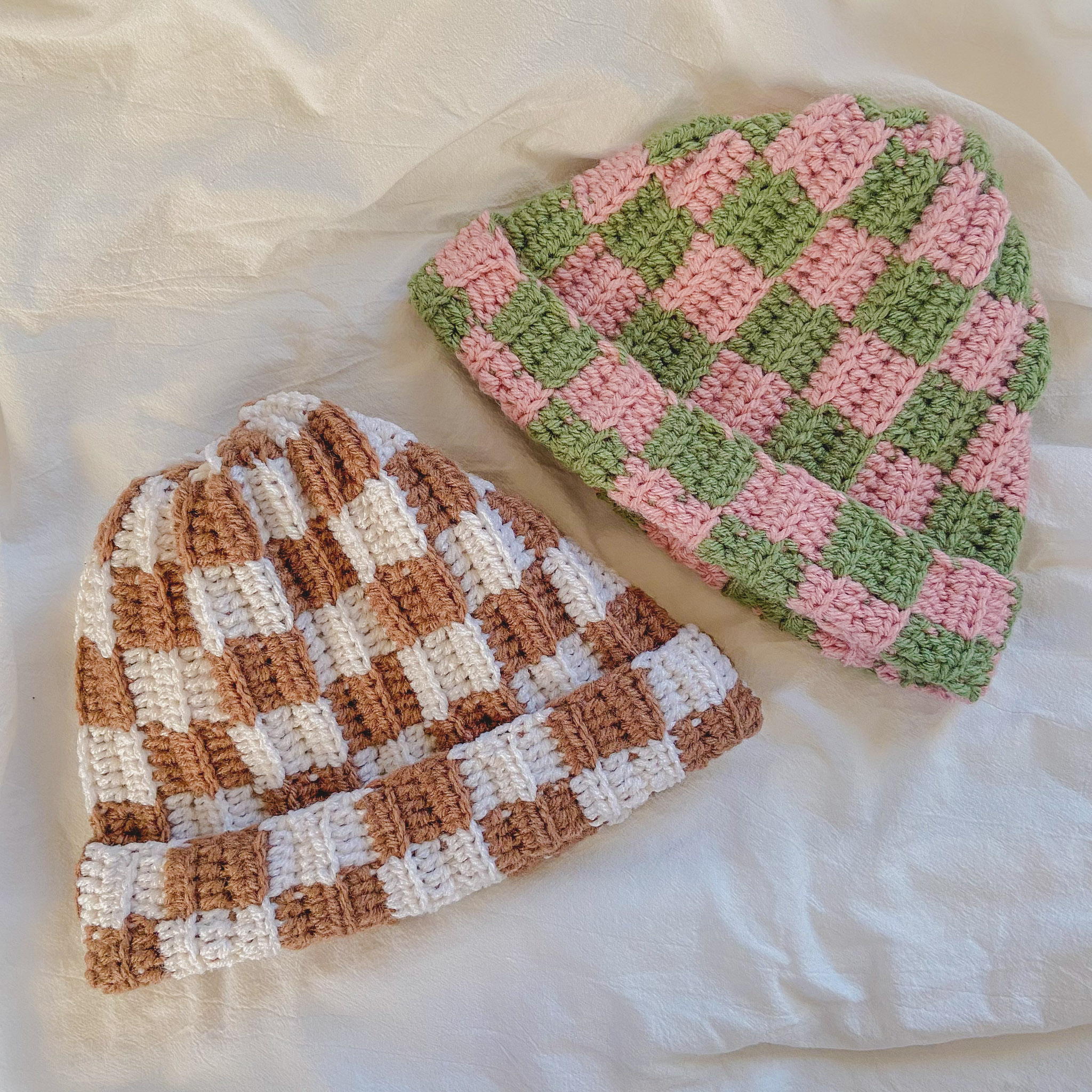 Simple Crochet Ribbed Checker Beanie FREE Pattern + Video Tutorial