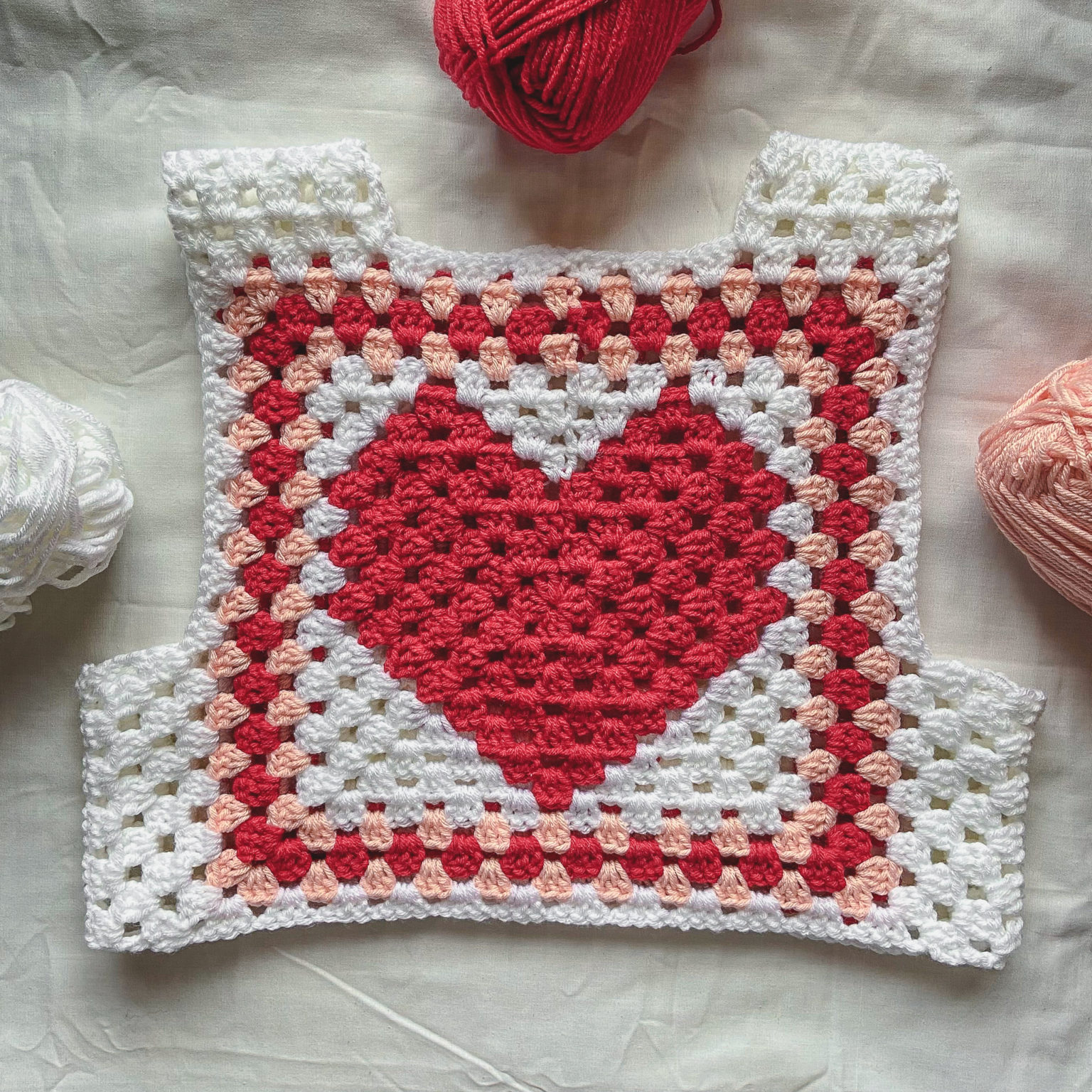 Crochet Valentine Granny Square Vest FREE Pattern Hayhay Crochet