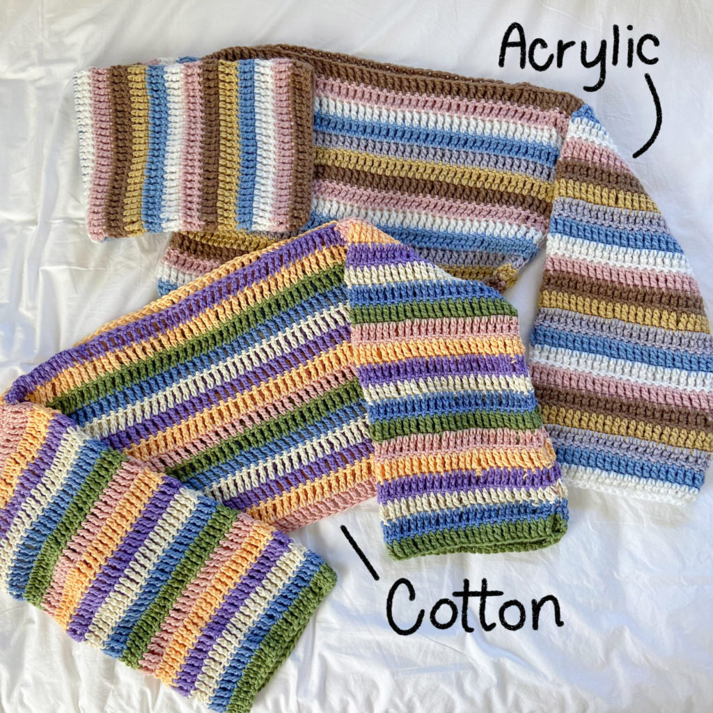 multiple use t-shirt colorful yarn crochet