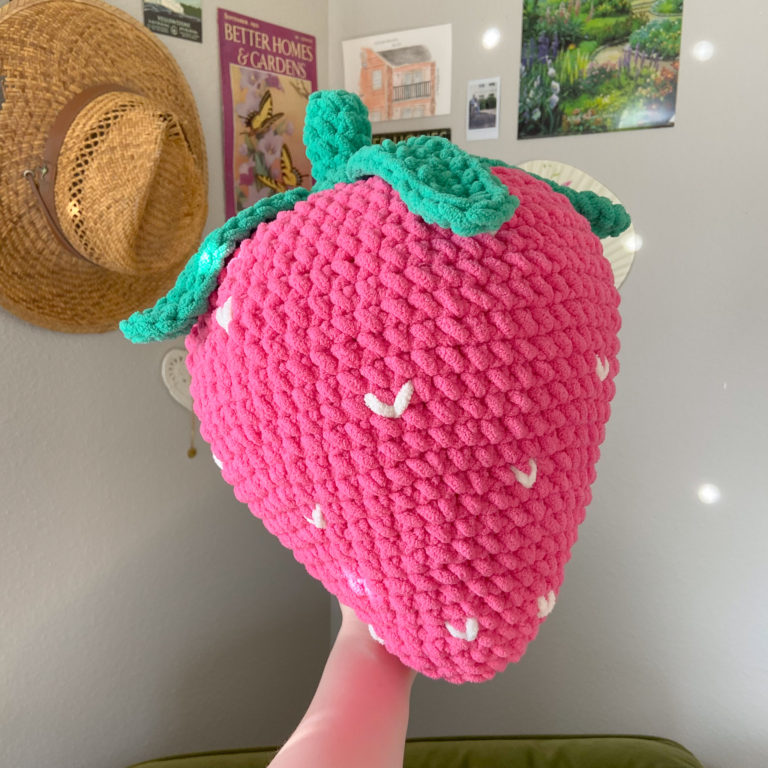 crochet strawberry plush